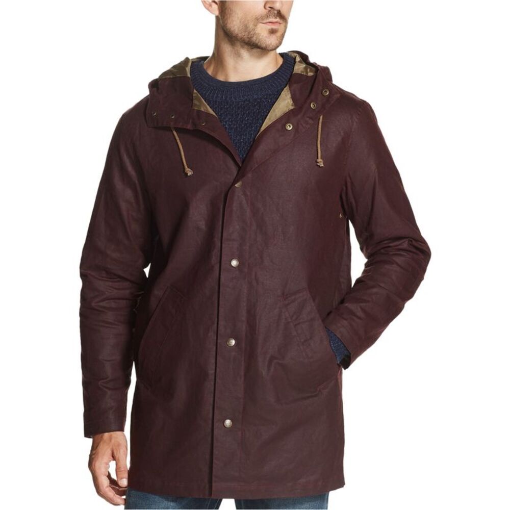Weatherproof Mens Wax Raincoat, Red, M, DM